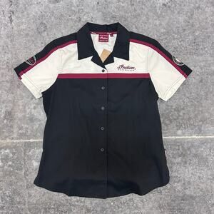 Y2K Indian Motorcycle Women's Button Up Shirt Medium